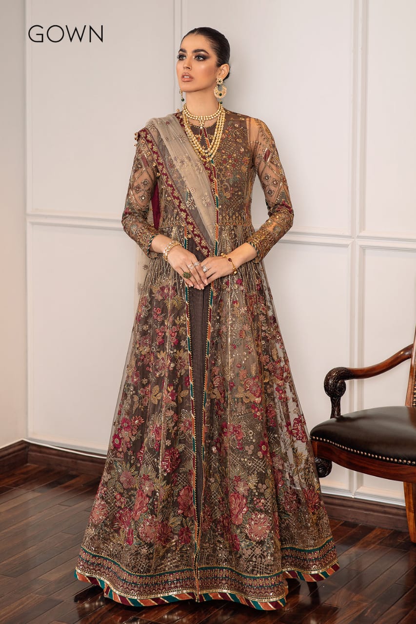 EMBROIDERED NET GOWN CH09-02